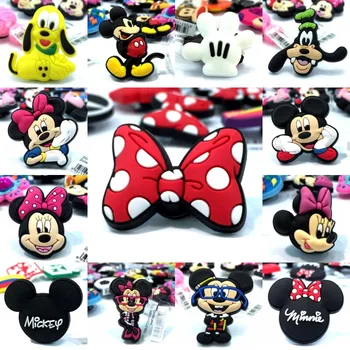 

2pcs/lot High Imitation Decor Cartoon Figure Mickey Shoe Charms Shoe Buckles Minnie Accessories Fit for Croc JIBZ Kid Gift