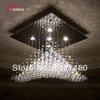 

new design flush mount crystal chandelier light modern restaurant lamp