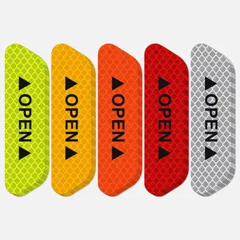 

4pcs Car Stickers Door OPEN Styling decal Automoble Warning Mark Reflective Tape Decal Scratchproof Prevent-bump car accessories