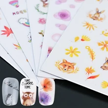 3D наклейки для ногтей, переводная картинка сакуры маргаритки лаванды цветочные узоры адгезивные Переводные Советы Маникюр Дизайн ногтей украшения SAF/CA