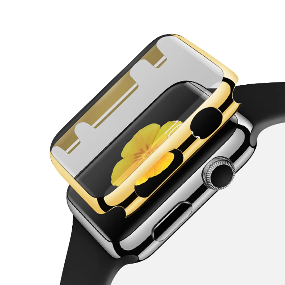 

New Watch PC Frame case protective Case for Apple Watch 42mm 38mm Colorful plating cover shell for iwatch series 1 2