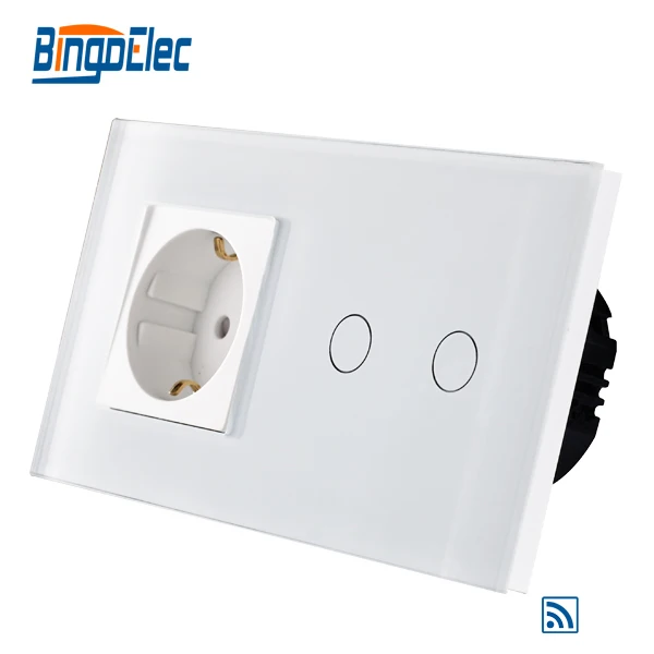 EU standard 2gang 1way remote wall switch and Germany wall socket EU standard 2gang 1way remote wall switch and Germany wall socket