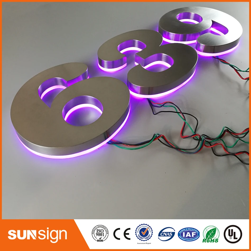 

Custom Apartment LED Numbers and company name size H200MM(Custom) purple led