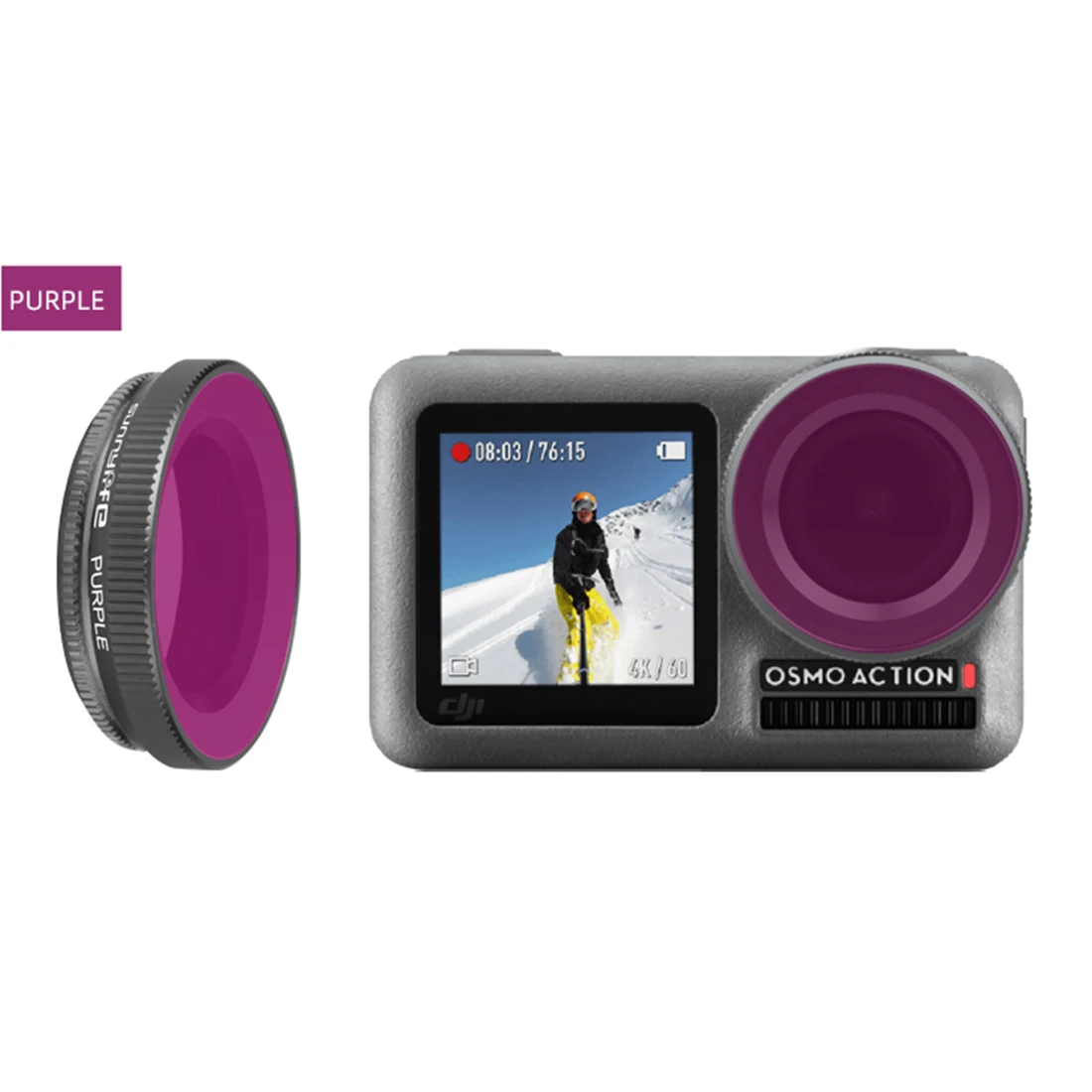 

SUNNYLIFE Camera Lens Diving Filter for DJI OSMO Action Camera 5-21 Meters Blue Green Sea water New Arrival - Purple
