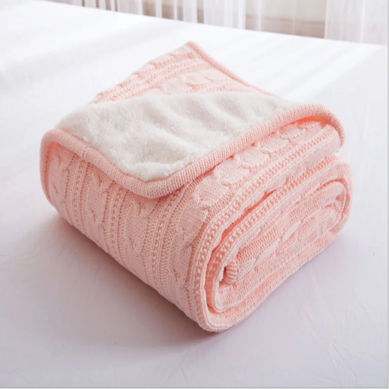 Хлопок, высокое качество, овечье бархатное одеяло, зимнее теплое вязаное шерстяное одеяло, диван/покрывало для кровати, одеяло, вязаное одеяло, Лидер продаж - Цвет: 120X180cm