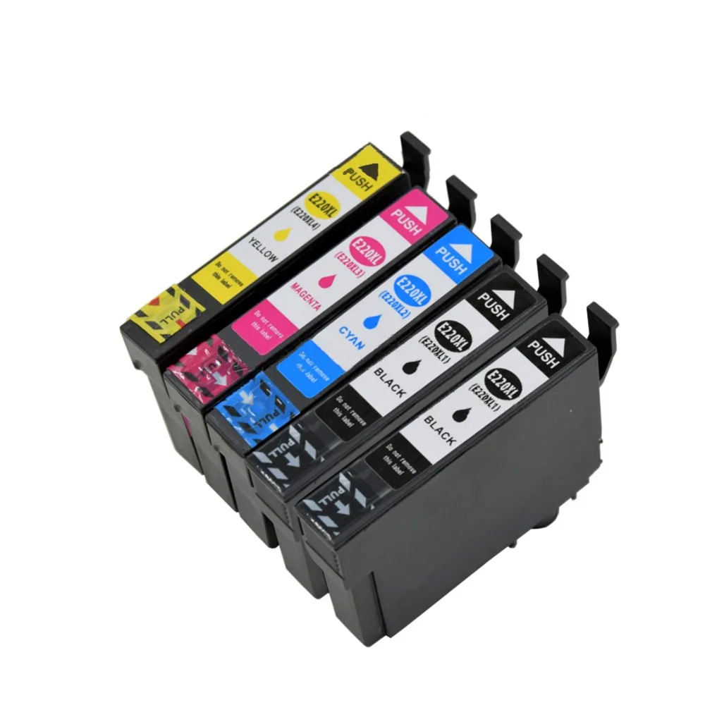 5 шт. для EPSON 220XL T220 XL T2201 T2201XL совместимый чернильный картридж XP 320 420 424 WF 2630 2650