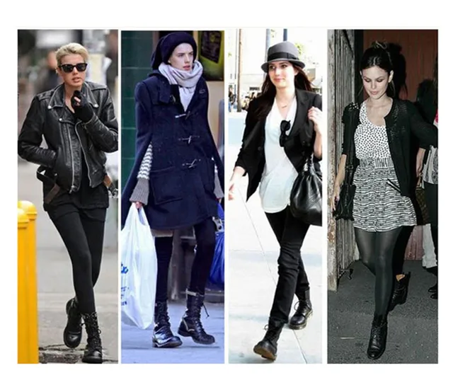 2019 New Buckle Winter Motorcycle Boots Women British Style Ankle Boots Gothic Punk Low Heel ankle Boot Women Shoe Plus Size 43 13 2405370017_94437815_