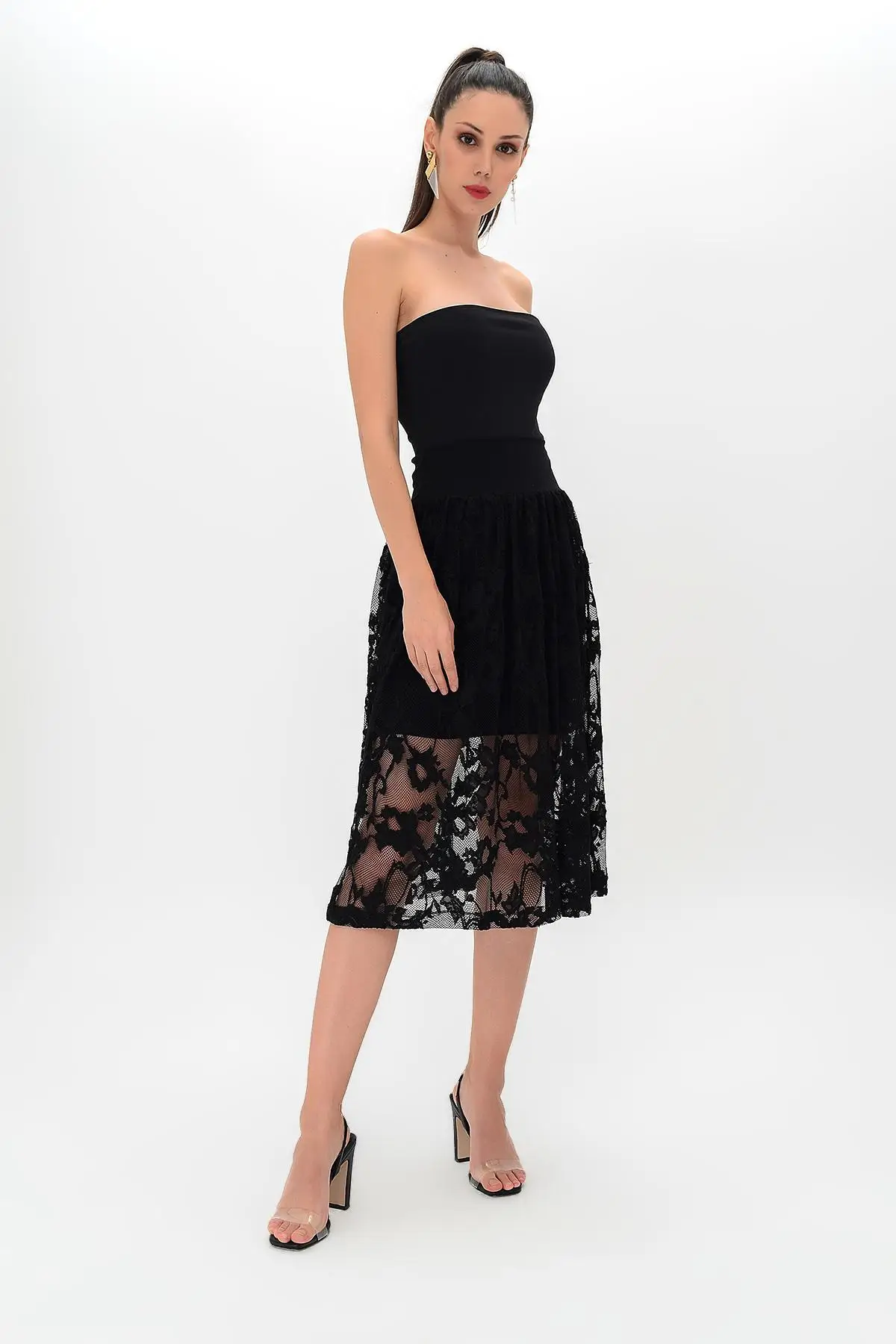

Laranor Women 'S Black Lace Skirt 19L6680
