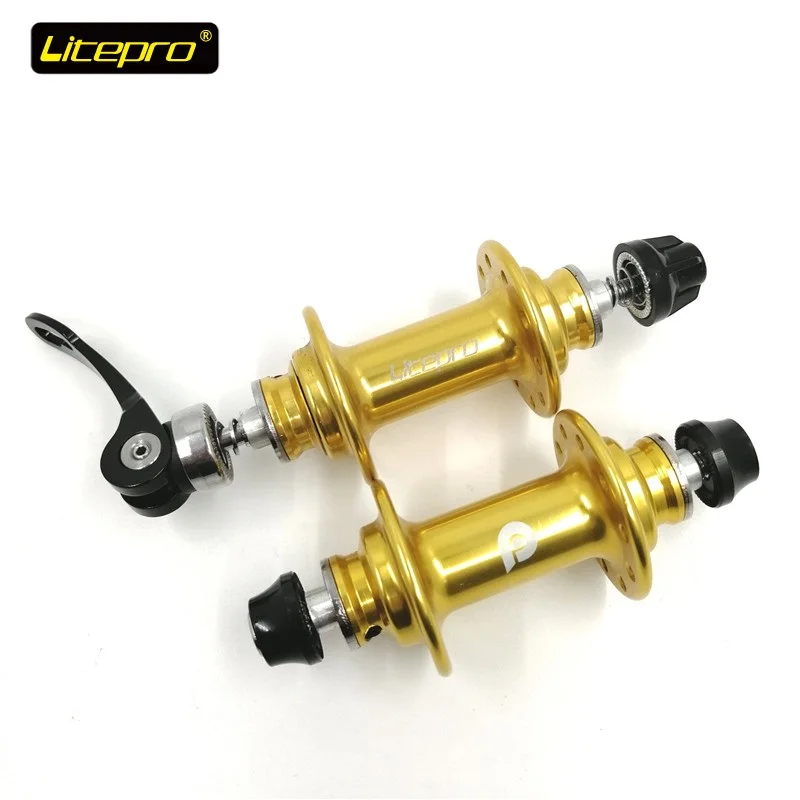 

Litepro 14 20 Inch Folding Bike Hubs 74mm Front Bearing Hub Gold 20 Hole Screw / Quick Release Hub Bicycle Accessories