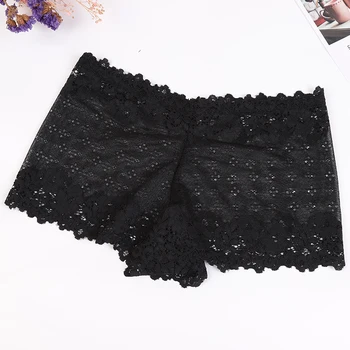 

2020 Sexy Panties Summer New Ladies Hollow Holiday Wind Lace Jacquard Solid Color Boxer Briefs ropa interior femenina Underwear