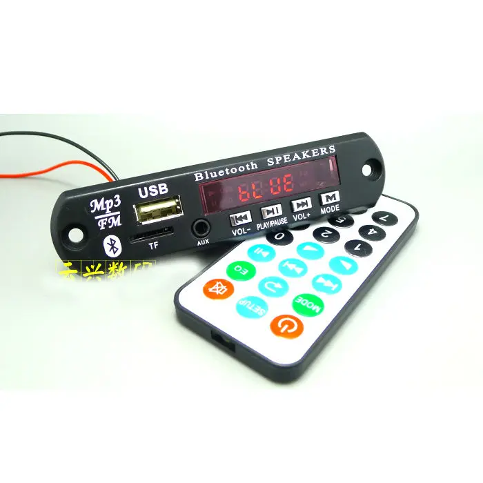 Цифровой светодиодный Bluetooth mp3 декодер DC 12 В плата FM-радио Usb TF AUX + удаленный провод