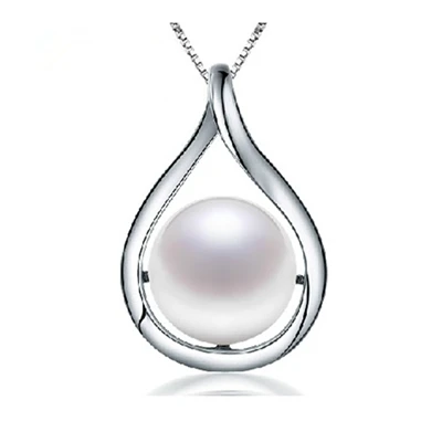 

Women Gift word 925 Sterling silver real Fashion super pearl pendant, strong light steamed bun, round pearl pendant, natural fre