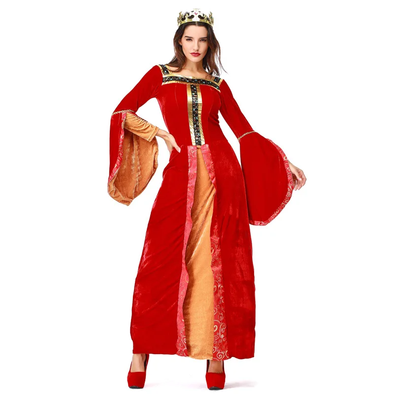 Umorden красный женский Ренессанс Средневековый Королевский стиль костюм принцессы платье на Хэллоуин Карнавал Маскарад вечернее платье