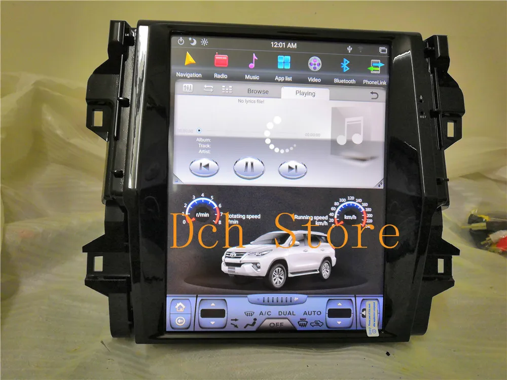 Top 12.1 inch Vertical tesla style Android 8.1 Car DVD player GPS for Toyota Fortuner 2016 2017 2018 2019 for AUTO AC  px6 carplay 5