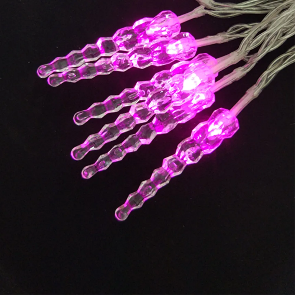 pink icicle lights