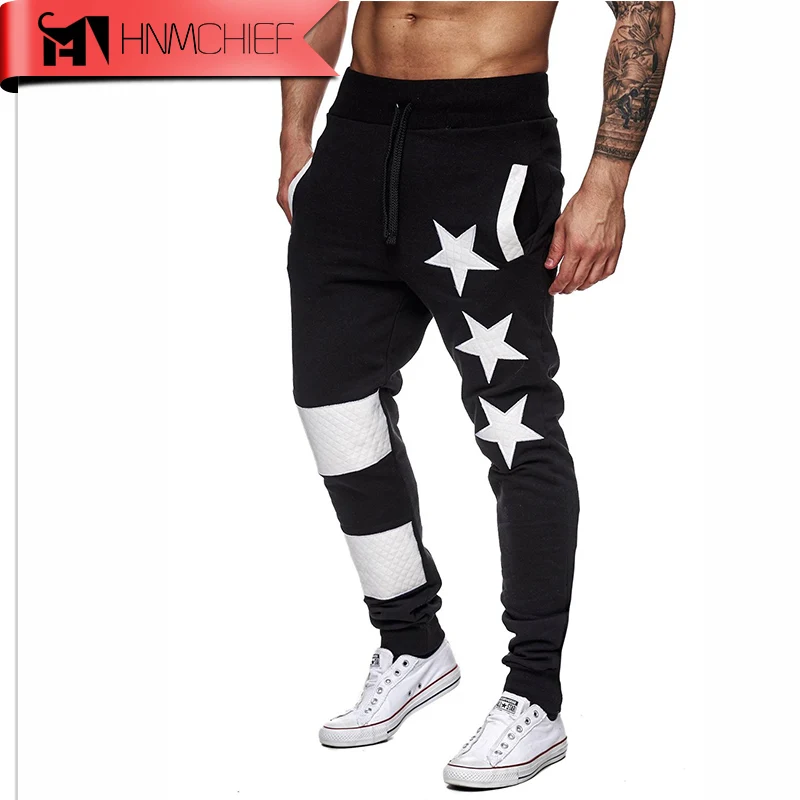 Hnmchief Мужские штаны для бега пять звезд дизайн леггинсы Футбол Обучение Футбол Бег для мужчин Спорт