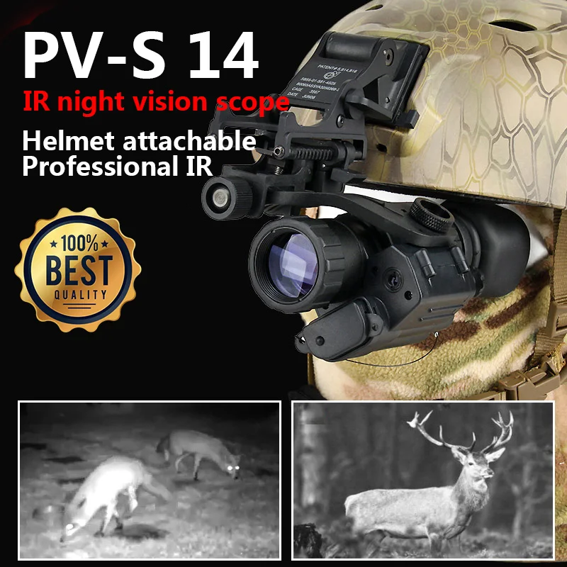 

Free Shipping PVS-14 Style Digital IR Helmet Attachable Night Vision For Hunting OS27-0008
