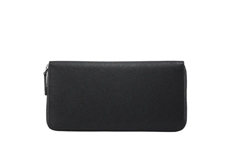 

Xiaomi 90 Points Mens Leather bag Cowhide Leather Black Zipper Men Clutches for xiaomi smart home mihome