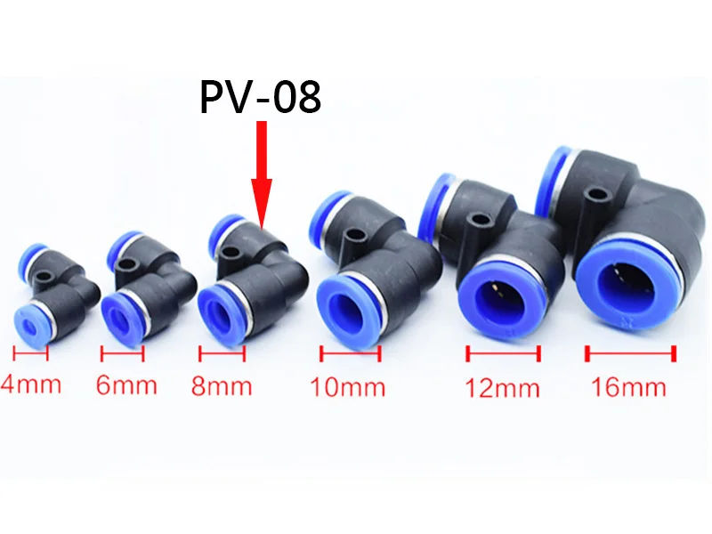 PV-08 пластиковый Пневматический фитинг L тип локоть шланг 8 мм быстрая труба соединитель угловая труба соединение