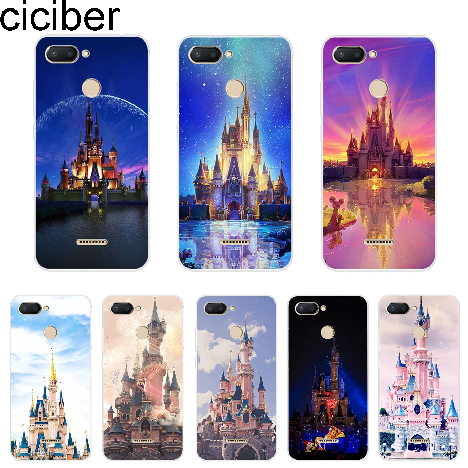 

ciciber For Xiaomi Redmi 6 5 4 3 A X 3S Plus Pro Phone Case For Redmi Note 6 5 4 X A Pro Coque Soft TPU Castle Magic Kingdom