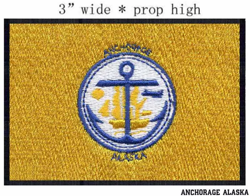 Anchorage,Alaska USA Flag embroidery patch 3" wide shipping/brand