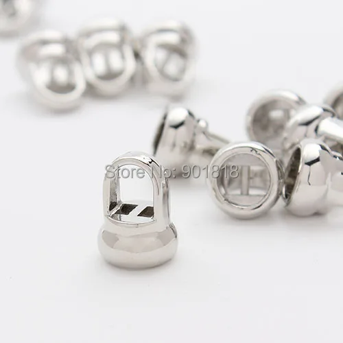 20pcs /lot Hole 6mm For Round Leather Cord Rhodium Color Bracelet