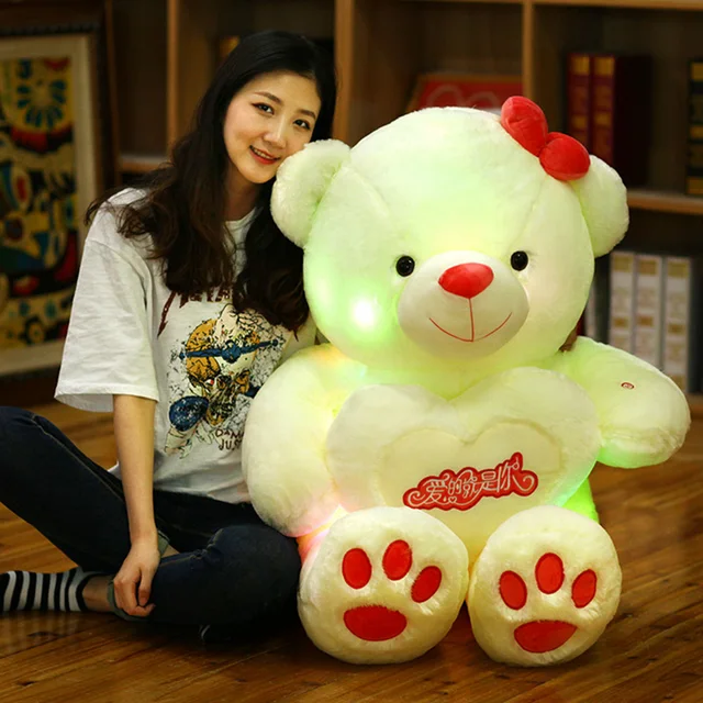 Light Up LED Bluetooth Music Lover Teddy Bear Stuffed Animals Plush Toy Colorful Glowing Cute Teddy Bear Christmas Gift for Kid 2