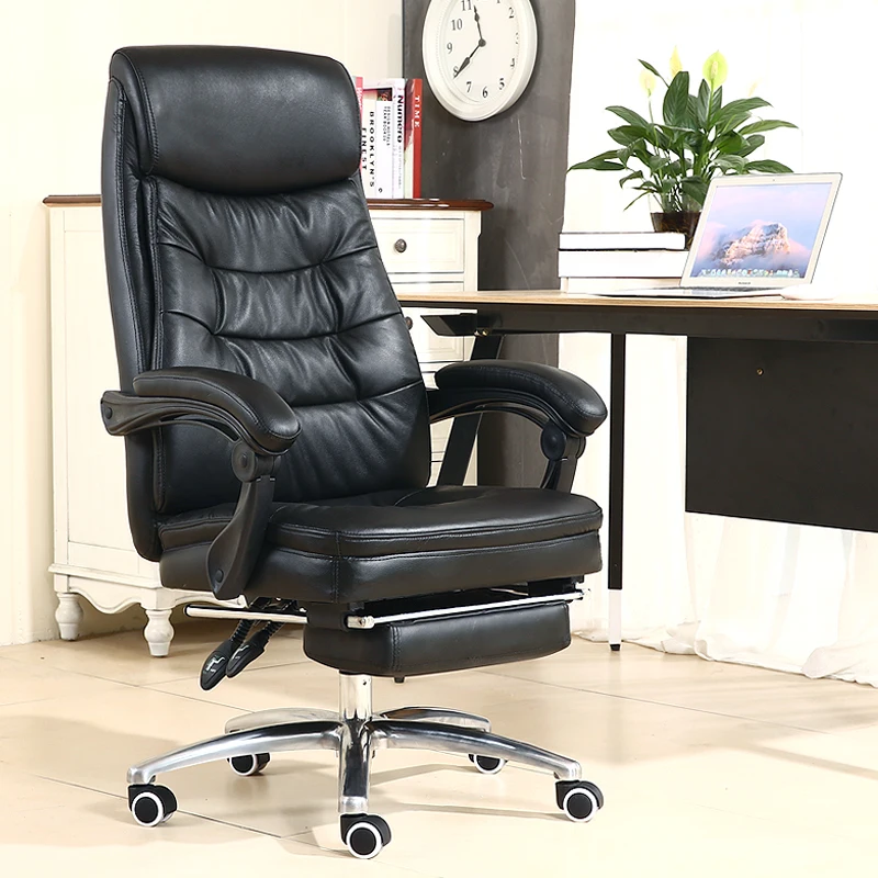 Подлинное кожаное офисное кресло, домашнее кресло из воловьей кожи, компьютерное кресло, PU поворотный подъемный игровой стул, откидной