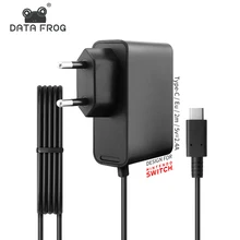 Зарядное устройство с европейской вилкой для передачи данных в виде лягушки, адаптер переменного тока для переключателя, NS, игровая консоль, настенная, для путешествий, дома, зарядка 5 В, 2,4 А, usb type C, источник питания