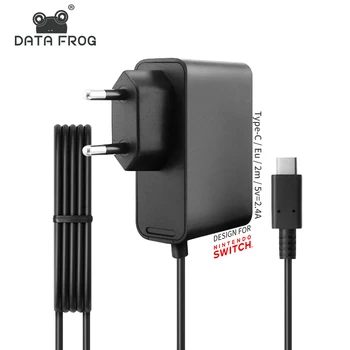 

DATA FROG EU Plug Charger AC Adapter For Nintend Switch NS Game Console Wall Travel Home Charge 5V 2.4A USB Type C Power Supply