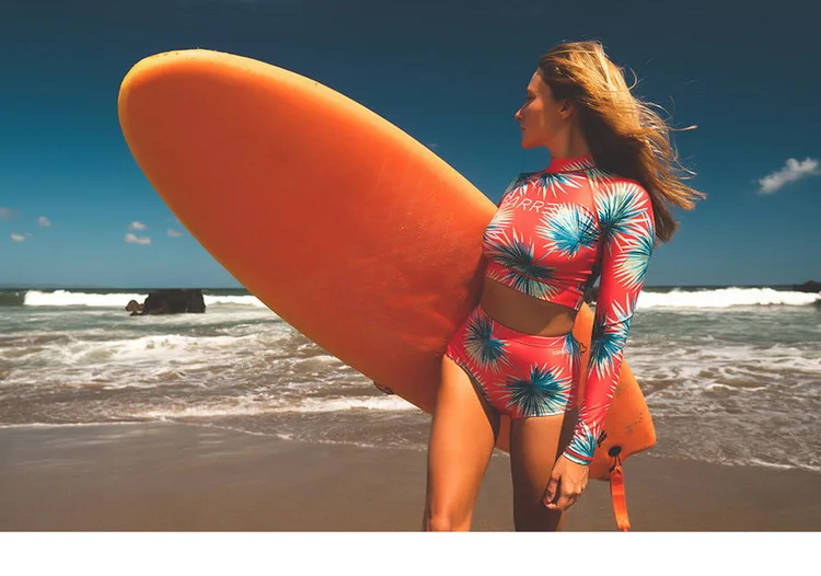 Rashguard Купальники для женщин купальник с длинным рукавом Спорт серфинг плавание пляж пары животных нейлон Рашгард женский
