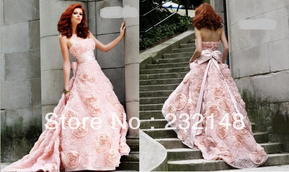 Pink And White Wedding Dresses Cool Nonwhite On 2017 New Fashion Luxury Font B Pink White Erfly Back Jpg