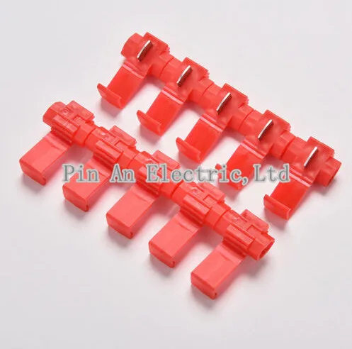 50 pçs/lote Vermelho Friso Terminal de G12 801P3 Scotch Bloquear Emenda Rápida 22-18 AWG Fio Conector Para 0.5-1.0 Fio