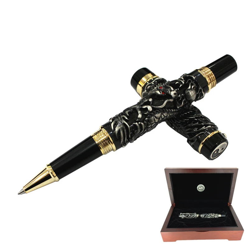 

Luxury Jinhao Heavy Dragon Rollerball Pen 0.7mm Black Ink Refill Writing Pens Business Office Gift with A High-end Gift Box