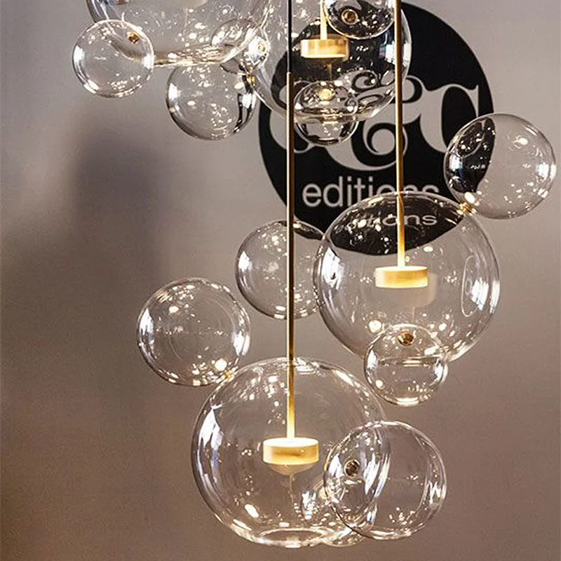 Modern Bolle Lamp Led Pendant Light Glass Globe Led Hanging Lamp