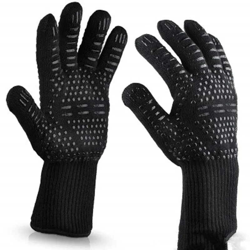 

BBQ outdoor BBQ gloves aramid flame resistant, skidproof, heat resistant, 500 degree fire resistant, heat resistant oven