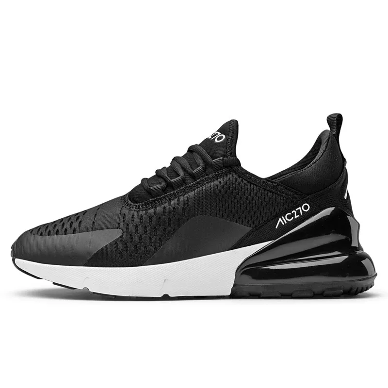 Мужская спортивная обувь для бега+ мужские кроссовки, брендовые дышащие кроссовки 270, zapatos de hombre deportiva chaussure homme chaussure - Цвет: black white