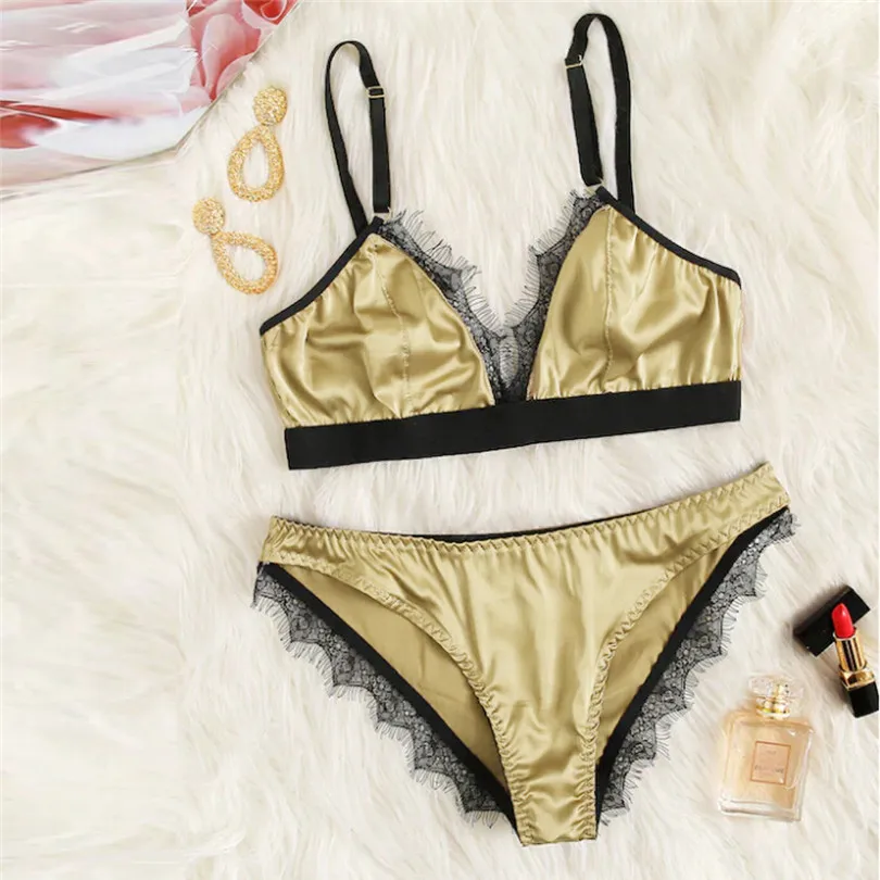 Fashion Women Summer Sexy Satin Lace Lingerie Casual Daily Nightwear Patchwork Sleepwear Lingerie Underwear Sleepwear Set #4A22 (12)