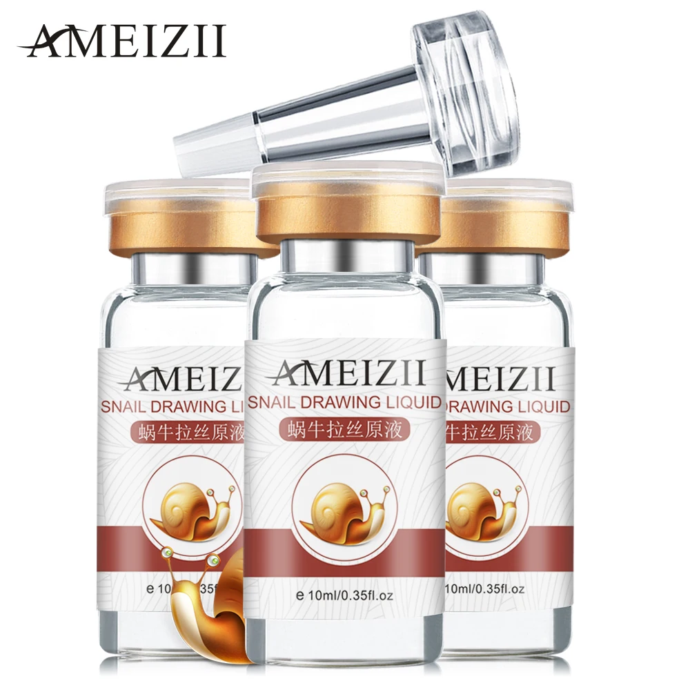 Ameizii 3 шт. лицо улитки Сыворотка для пор против старения лица Гиалуроновая кислота