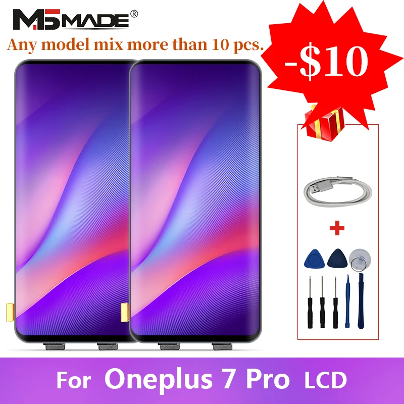 6.67" For Oneplus 7 Pro LCD Touch Screen Digitizer Display Replacement Assembly Parts With Frame AAA Quality For 1+ 7 Pro 7pro