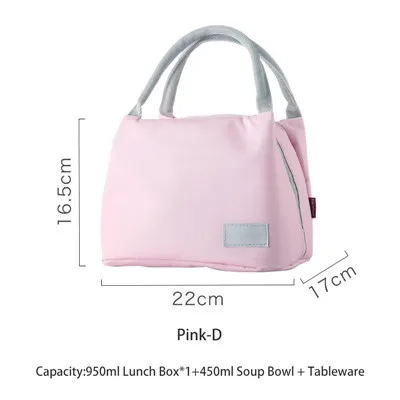 Thick Aluminum Foil Thermal Cooler Lunch Bag Women Waterproof Oxford Picnic Bento Bag for Kids Fresh Keeping Insulated Handbags - Цвет: Pink-D