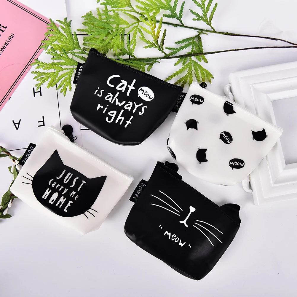 

1PCS child girl women change purse lovely cat pu leather coin purses zero wallet lady zero wallets coin bag