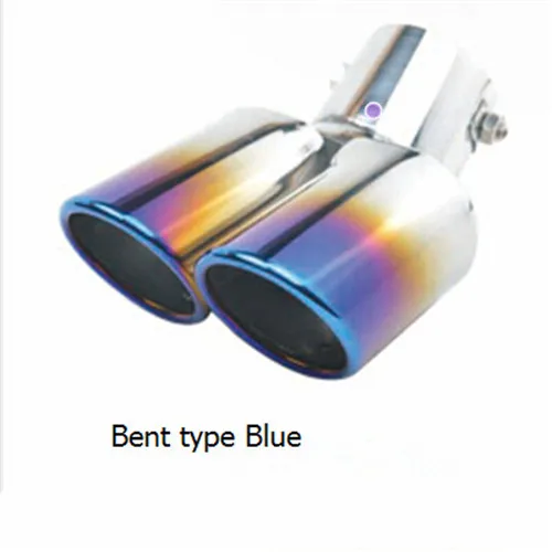 A type bent Blue Выхлопная труба автомобиля для Ford Focus/hyundai/Chevrolet/Toyota/Kia/Mazda/Honda/Volkswagen/Nissan/Ope/Suzuki/Citroen/peugeot/Geely - Цвет: A type bent Blue