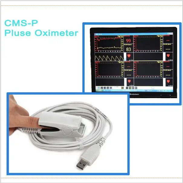 CMS-P ПК на основе USB интерфейс здоровье медицинский тест насыщения кислородом SpO2 датчик Пульсоксиметр монитор Oximetro de Pulso Оксиметрия