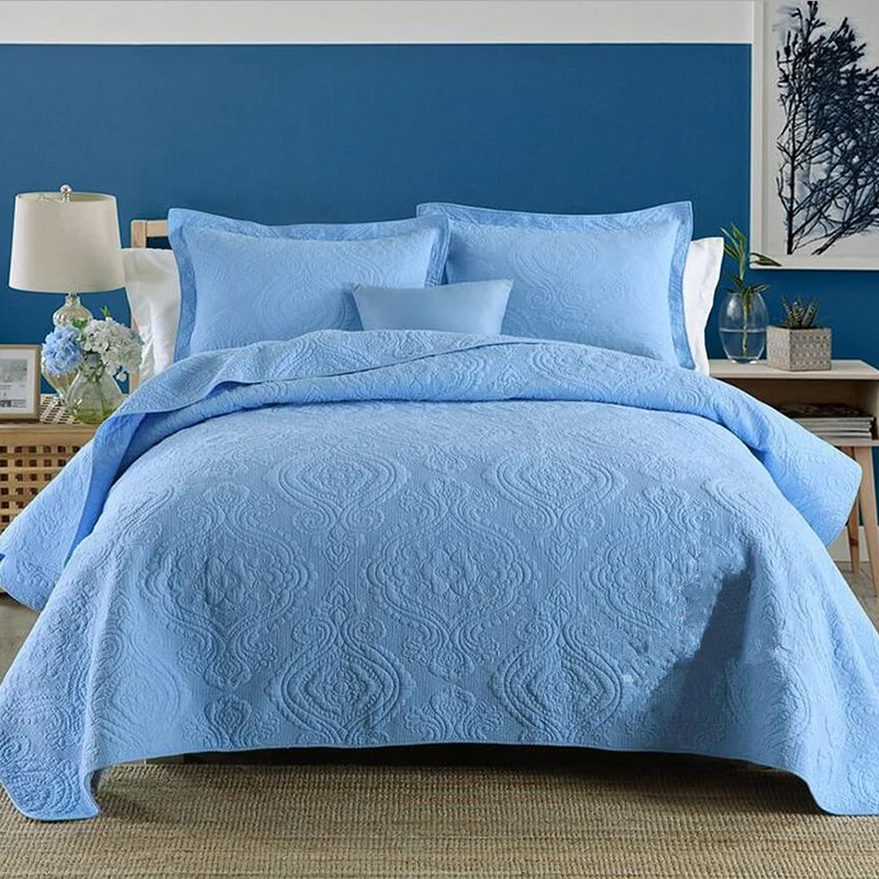 100 cotton quilted Quilt thick bed Sheet 240x260cm+pillowcases set