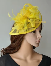 Yellow Fascinators And Get Free Shipping On Aliexpress 31 Colours Yellow Feather Sinamay Fascinator Hat For Wedding Ascot Races Party Kentucky