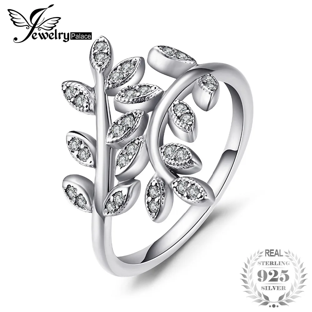 Jewelrypalace 925 Sterling Silver Olive Cubic Zirconia Statement Rings For Women Grandmother Daughter Beautiful Refined Ring