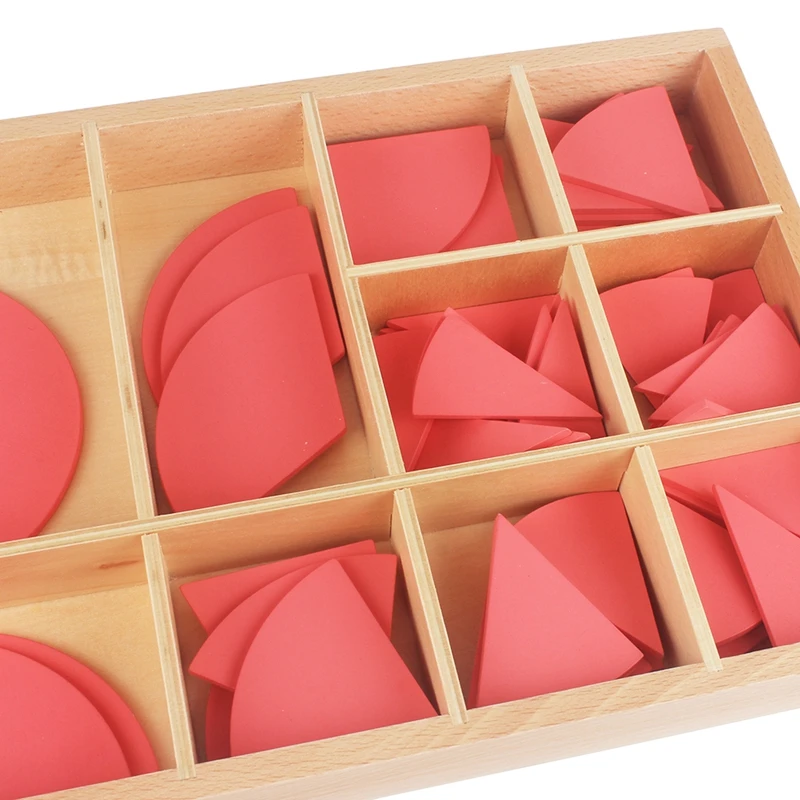  Baby Toy Montessori Cut-Out Labeled Fraction Circles 1-10 Teaching Aids Wood Board Education Presch - 32961362172