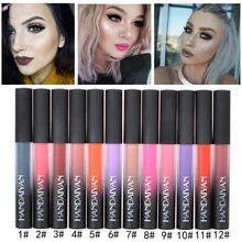 HANDAIYAN 12 colores mate lápiz labial líquido lápiz labial mate duradera Bálsamo labial con brillo de labios maquillaje lápices labiales TSLM1