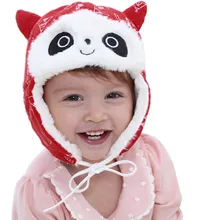 Новинка; 1 шт.; детская шапка с рисунком панды для новорожденных девочек; головной убор; зимняя теплая шапка; de30de12